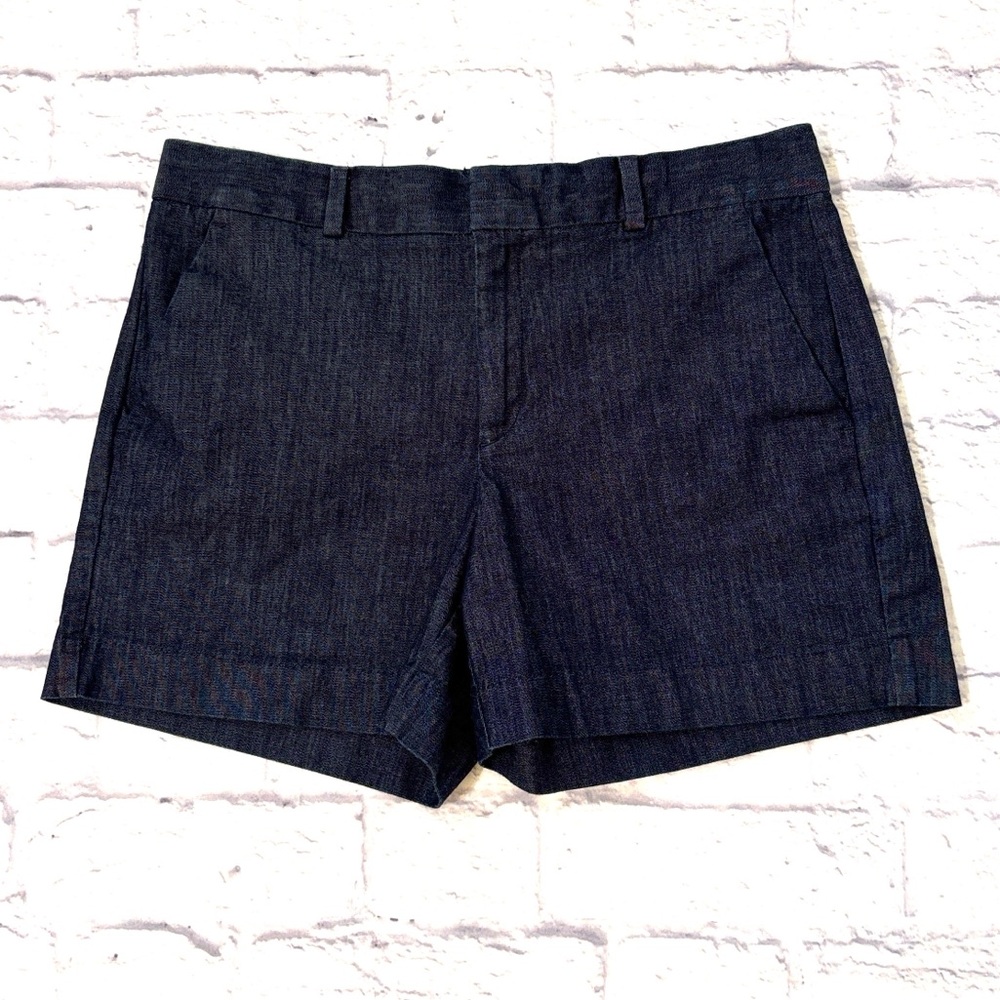 Banana Republic Tailored Chino Shorts Dark Chambray Blue Plain Front Size 27/4